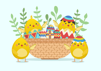 Cute Easter Chick Vector Illustration - vector #432303 gratis